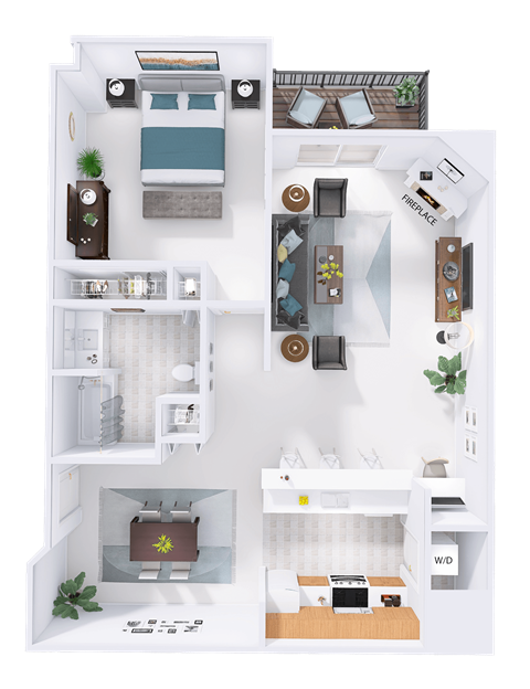 a floor plan of a house with a bedroom and a living room